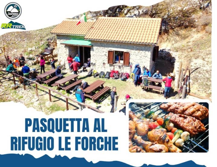 PASQUETTA AL RIFUGIO LE FORCHE con STARTREKK Potrebbe essere un'immagine raffigurante 8 persone e il seguente testo "Stiraik RRTREK PASQUETTA AL RIFUGIO LE FORCHE"