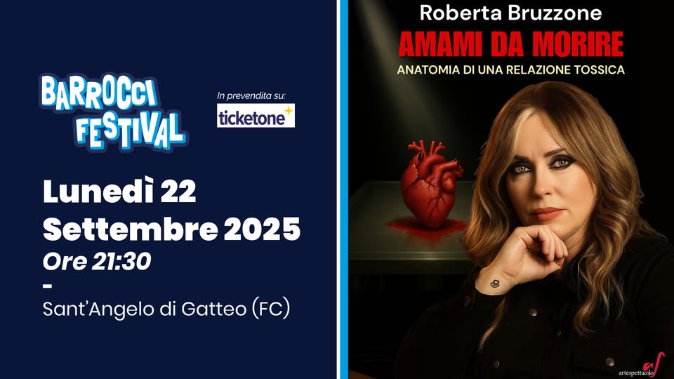 Potrebbe essere un'immagine raffigurante 2 persone e il seguente testo "Inprevendita SU: BARROCCI FESTIVAL ticketone Lunedì 22 Settembre 2025 Ore 21:30 Sant'Angelo di Gatteo （FC) GIUSEPPE GIUSEPPELAVENIA LAVENIA ROBERTA BRUZZONE GENITORI EFS SULL'ORLO DI UNA CRISI NERVI STRATEGIE PER AFFRONTARE IL CAOS EDUCATIVO E MOLTO ALTRO"