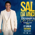 Sal Da Vinci – Catania Potrebbe essere un'immagine raffigurante 1 persona e il seguente testo "NMSU SAL DA VINCI Che ន្ួប pera! 1 Tour 2025 27 LUGLIO CATANIA VILLA BELLINI VINO MSOCOHEERN"