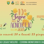 10ª Sagra dell’Agnolotto di Cerrina Monferrato Potrebbe essere un disegno raffigurante pasta e il seguente testo ".هد PROLOCO CERRINA Valcerrina S.B. LA MONFERRINA A.S.D. REAL CERRINA luna ふら ParK InGressO . TICKET libero TUKET 10: Sagra の AGNOLOLIO DELI 2025 MUSICA e dj djset set Stand GaSTronomicO da venerdì 20 a lunedì 23 giugno via Casale MOLINO- CERRINA MONFERRATO (AL)"