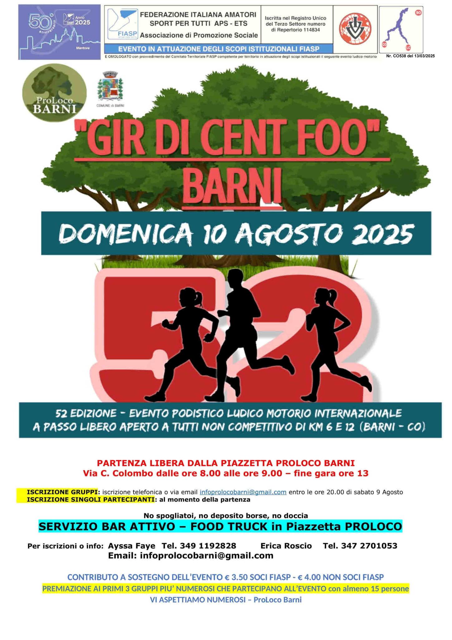 Evento Gir di Cent Foo Locandina Gir di Cent Foo - domenica 10 agosto ore 08:00 - 09:00