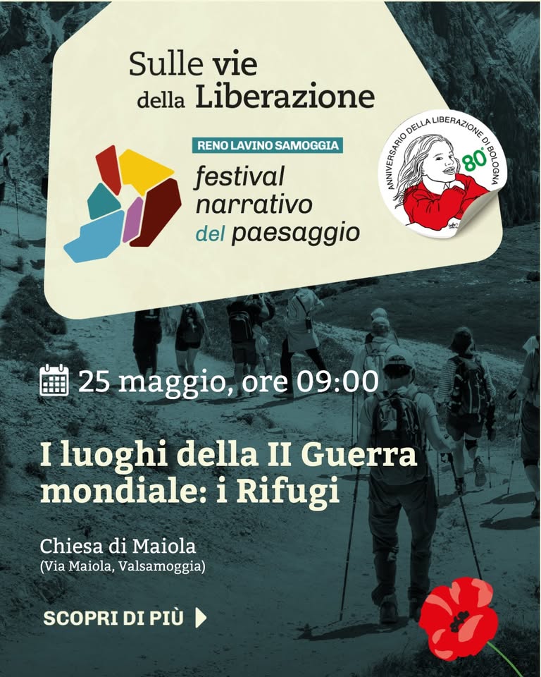 Evento I luoghi della Seconda Guerra Mondiale i rifugi – Festival Narrativo del Paesaggio Locandina I luoghi della Seconda Guerra Mondiale i rifugi – Festival Narrativo del Paesaggio - domenica 25 maggio ore 09:00 - 11:00