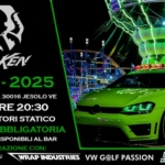 Potrebbe essere un'immagine raffigurante il seguente testo "D0 SD0 ណ 二さな yM 佛 KRAKEN 19 19-07 9-07-2025 07 2025 VIA LUCIO BATTISTI, 30016 JESOLO VE DALLE ORE 20:30 RITROVO MOTORI STATICO ISCRIZIONE OBBLIGATORIA PANINI E SNACK DISPONIBIL AL BAR INCOLLABORAZIONE CON: MAPE WRAP INDUSTRIES VW GOLF G PASSION BRBZ. competition SEMESSER ILBENESSE DELL'ANTO E-e"