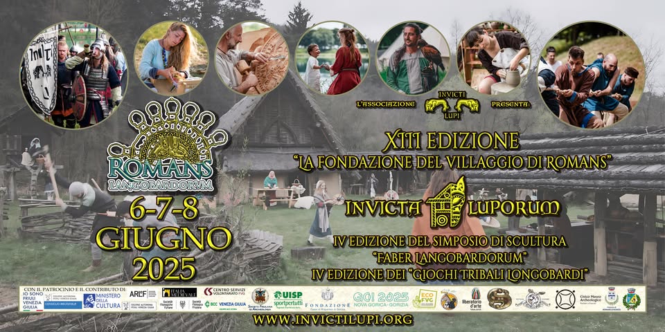 Evento Romans Langobardorum XIII edizione 2025 Locandina Romans Langobardorum XIII edizione 2025 - da venerdì 6 giugno - domenica 8 giugno 2025 ore 19:00 ore 22:00