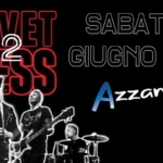 Velvet Dress | Sabato 21 Giugno 2025 Potrebbe essere un'immagine raffigurante 4 persone e il seguente testo "VELYET SABATO 21 DP DraSS خام SS GIUGNO U2 2025 AzzanoLive Always on"