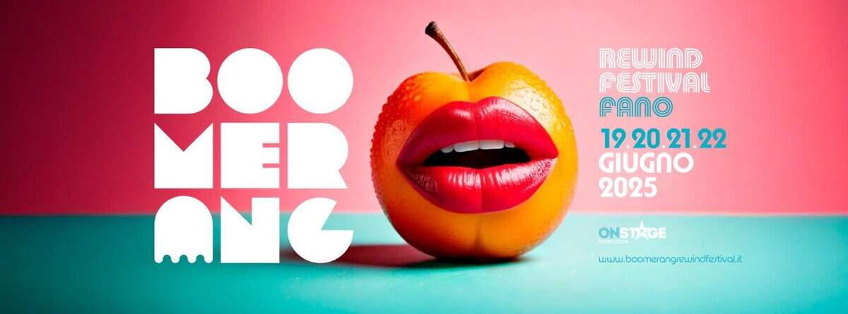 Boomerang Rewind Festival – edizione 2025 Potrebbe essere un contenuto grafico raffigurante testo
