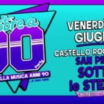 Febbre a 90 – Official Party @ San Piero Sotto le Stelle | Antica Sagra di Castello Roganzuolo TV Potrebbe essere un contenuto di pop art raffigurante il seguente testo "SUONICA Yabtoa S0 I Party IL MEGLIO DELLA MUSICA ANNI 90 ...e non solo VENERDİ 27 GIUGNO CASTELLO ROGANZUOLO SAN PIERO SOTTO le STELLE INGRESSOGRATUITO INGRESSO GRATUITO"