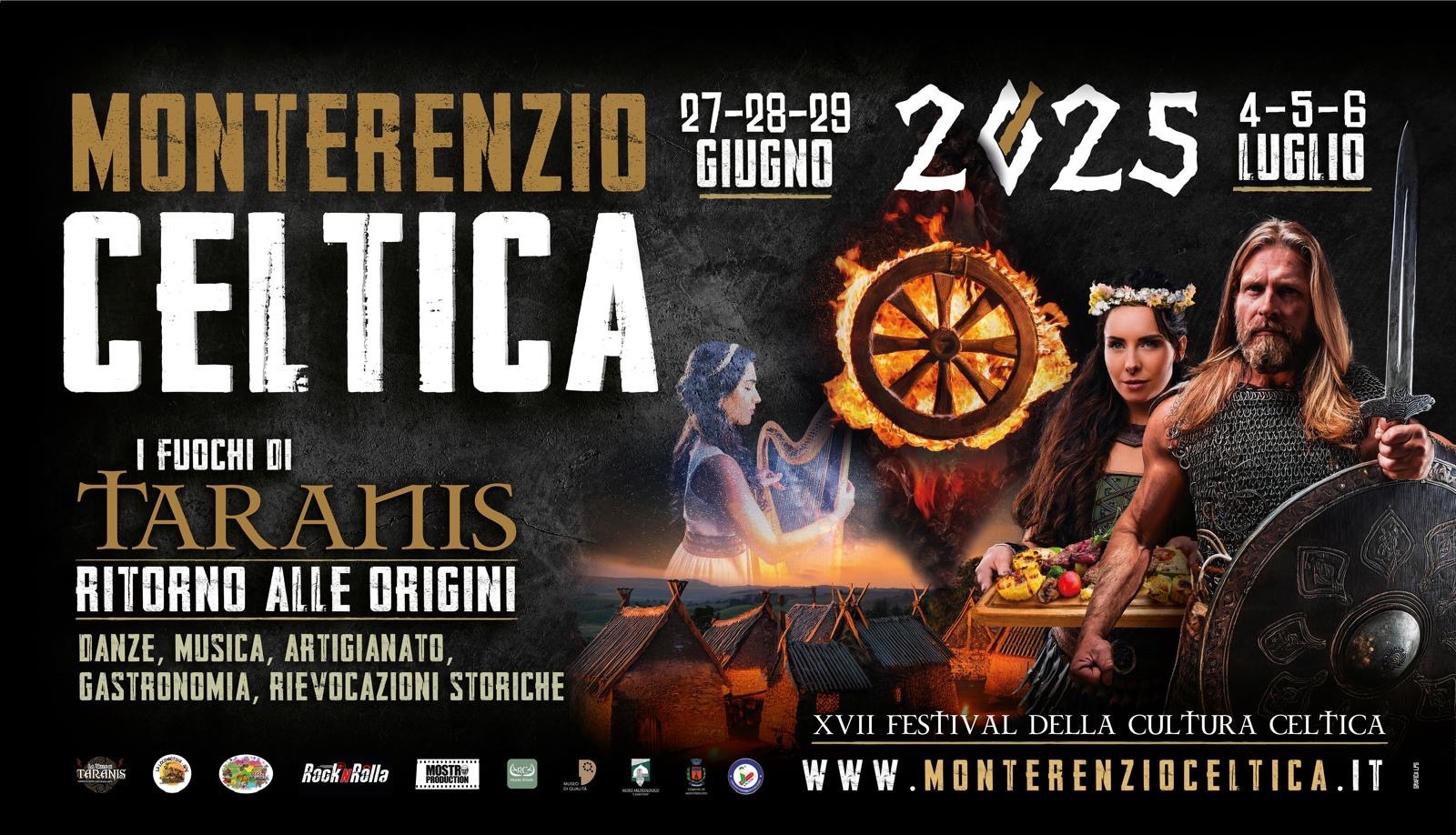 Potrebbe essere un'immagine raffigurante 3 persone e il seguente testo "MONTERENZIO 27-28-29 4-5-6 GIUGNO 2425 RUGLIO CEL' CELTICA 樂香 தകகிழதி I FUOCHI DI TARAMIS RITORNO ALLE ORIGINI DANZE, MUSICA, ARTIGIANATO, GASTRONOMIA, RIEVOCAZIONI STORICHE ता Rack RackRslla Rolla কस MOSTR - MMIUIS け製 센 XVII FESTIVAL DELLA CULTURA XVIFESTIVALDELLACUTURACELTICA CELTICA WWW.MONTERENZIOCELTICA.IT Wｗｗ"