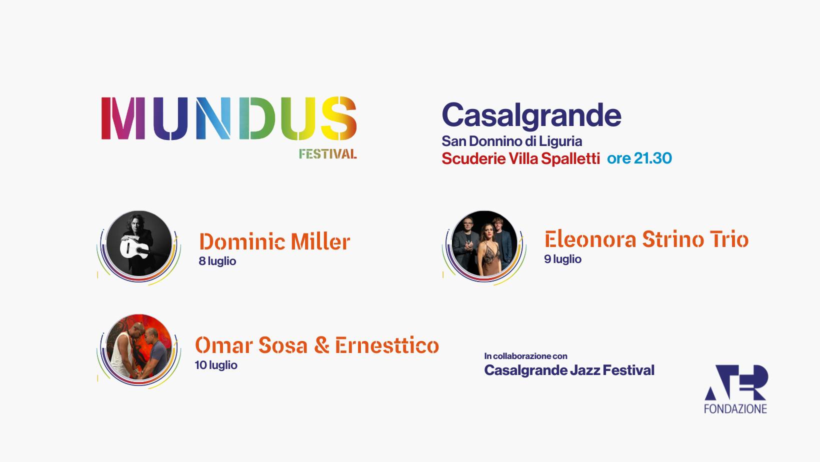 Evento Mundus 2025 @Casalgrande Locandina Mundus 2025 @Casalgrande - da martedì 8 luglio - giovedì 10 luglio 2025 ore 21:30 ore 23:45