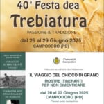 Preludio alla FESTA DEA TREBIATURA Campodoro Potrebbe essere un'immagine raffigurante 2 persone, pasta e il seguente testo "Amissi missideaTrebjatura Campodoro له 1985 2025 40 Festa dea Trebiatura PASSIONE & TRADIZIONE dal 26 al 29 Giugno 2025 CAMPODORO (PD) Storie nascoste un passato recente: OMAGGIO AI BRACCIANTI T Comune di Campodoro PRELUDIO ALLA FESTA DEA TREBIATURA: IL VIAGGIO DEL CH DI GRANO MOSTRE ITINERANTI PER NON DIMENTICARE OMAGGIO AGLI ESULI DALMATI ED ISTRIANI dal 20 al 22 Giugno 2025 CAMPODORO (PD) Presso polo scolastico 監有 incollaboraziona con Amissi AmissideTrebjatura Campodora le mostre proseguono 26 29 Giugno in occasione della Festa dea Trebiatura"