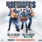 Potrebbe essere un'immagine raffigurante 3 persone e il seguente testo "40FNGERS 18.11.2025TRIESTE 18.11.2025 TRIESTE POLITEAMA POLITEAMAROSSE ROSSETTI VIGNAPR ទព័ន្ក iRossett ilRosseti vierasora FYO MUSIC LIVE"
