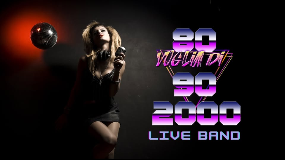 80 Voglia di 90 & 2000 || COURMAYUERSUMMER 2025 (AO) Potrebbe essere un'immagine raffigurante 1 persona e il seguente testo "80 NGLTA Dit 2000 LIVEBAND LIVE BAND"