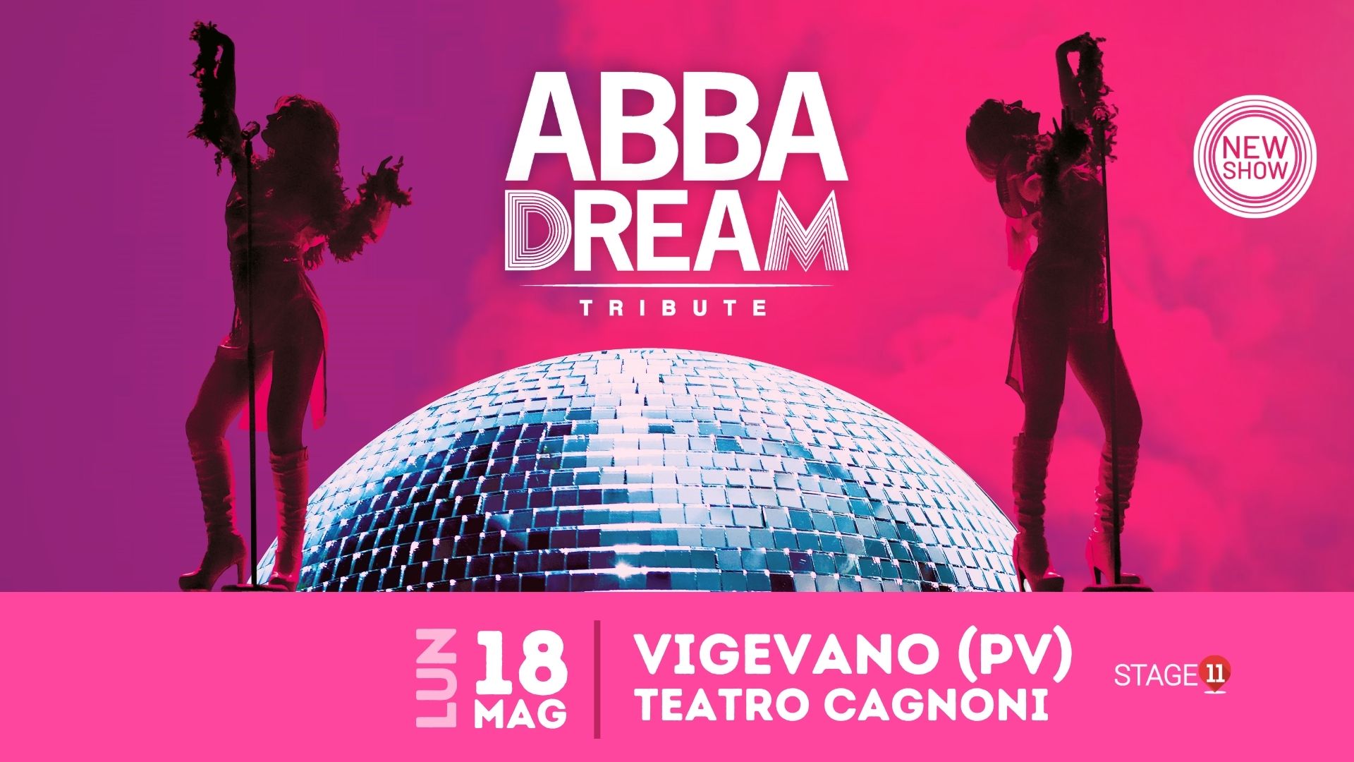 ABBAdream || VIGEVANO (PV), Teatro Cagnoni Potrebbe essere un'immagine raffigurante 2 persone e il seguente testo "BBA DREAM TRIBUTE NEW SHOW X 27 SETT VIGEVANO (PV) TEATRO CAGNONI STAGE 11 11"