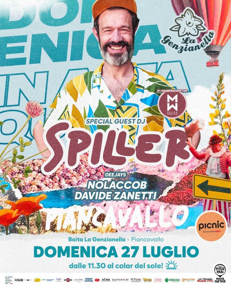 Potrebbe essere un'immagine raffigurante 1 persona e il seguente testo "DOI ENIA ENI Sienąranelia La IN NAA Δ INCOGABORAZIONE.COM พ M MEMIRM SPILER DJ SPECIAL GUEST DEEJAYS NOLACCOB DAVIDE ZANETTI AINANCVALLO picnic kdllometrosens Baita La Genzianella Piancavallo DOMENICA 27 LUGLIO dalle 11.30 al calar del sole! 1SONO ห ุเ 런아 HARTH curadon BOMRAY SAPPEIRE ACMA MR Shop LDE TCCKOCbl @ELETTRA MUSTY MEPIA PARTHER"