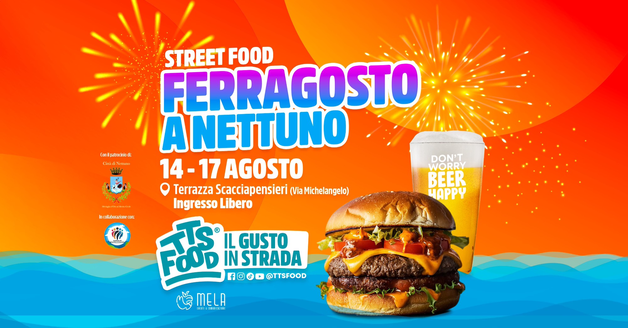Evento Ferragosto a Nettuno Street Food 14 – 17 Agosto Locandina Ferragosto a Nettuno Street Food 14 – 17 Agosto - da giovedì 14 agosto - domenica 17 agosto 2025 ore 17:00 ore 23:59