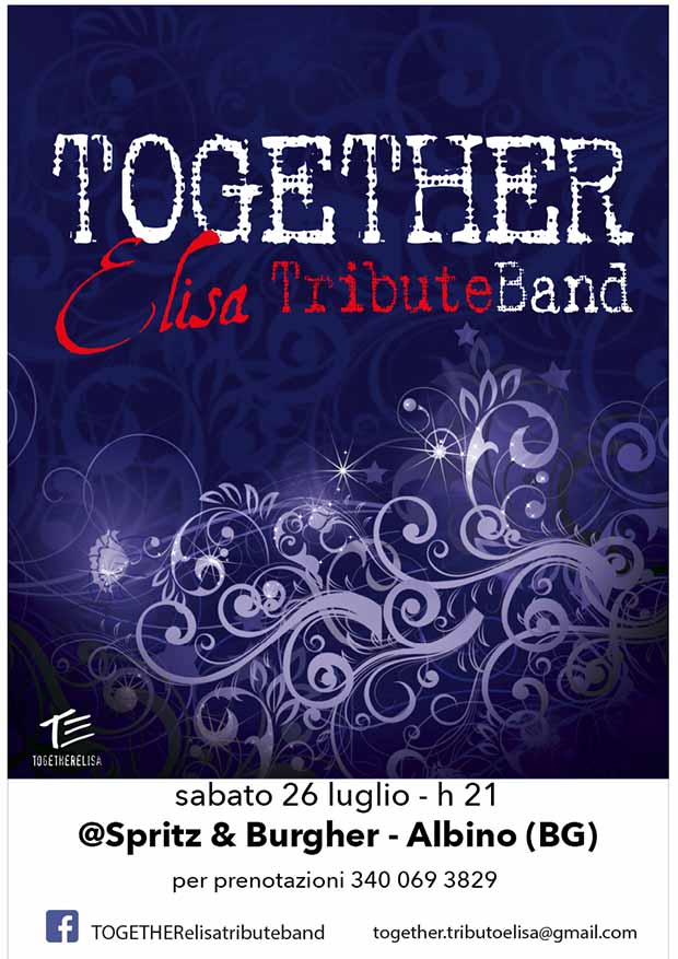 Evento Live@Spritz & Burger – Albino (BG) Locandina Live@Spritz & Burger – Albino (BG) - sabato 26 luglio ore 21:00 - 23:00