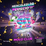 MESIBISCO 90 SUMMER TOUR @ CESENATICO Potrebbe essere un'immagine raffigurante il seguente testo "MERCOLEDI'30 30 LUGLIO DALLE 22.30 Mosebisco TOUR ΚΘΡΠΙΑΣ TOURATODITALIA TODITALIA LOSHOW SUMMERTUR ANNI9O טוש SUMMER YOUR tick tnation tnatio PRESSO MOLO 16, CESENATICO CLUB VIA DEL PORTO INFO 393. 93.9479984 NEXTEVENTS NEXT EVENTS O6AGOSTO 06 13 AGOSTO 20AGOSTO"