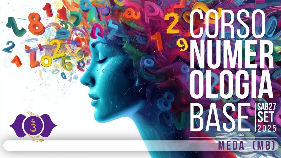 Numerologia 1° livello – MEDA MB Potrebbe essere un disegno raffigurante il seguente testo "18 21 شي ΠΑΟρι 2 CORSO 1 NUMER OLOGIA BASE 2025 SAB27 SET MEDA (MB)"