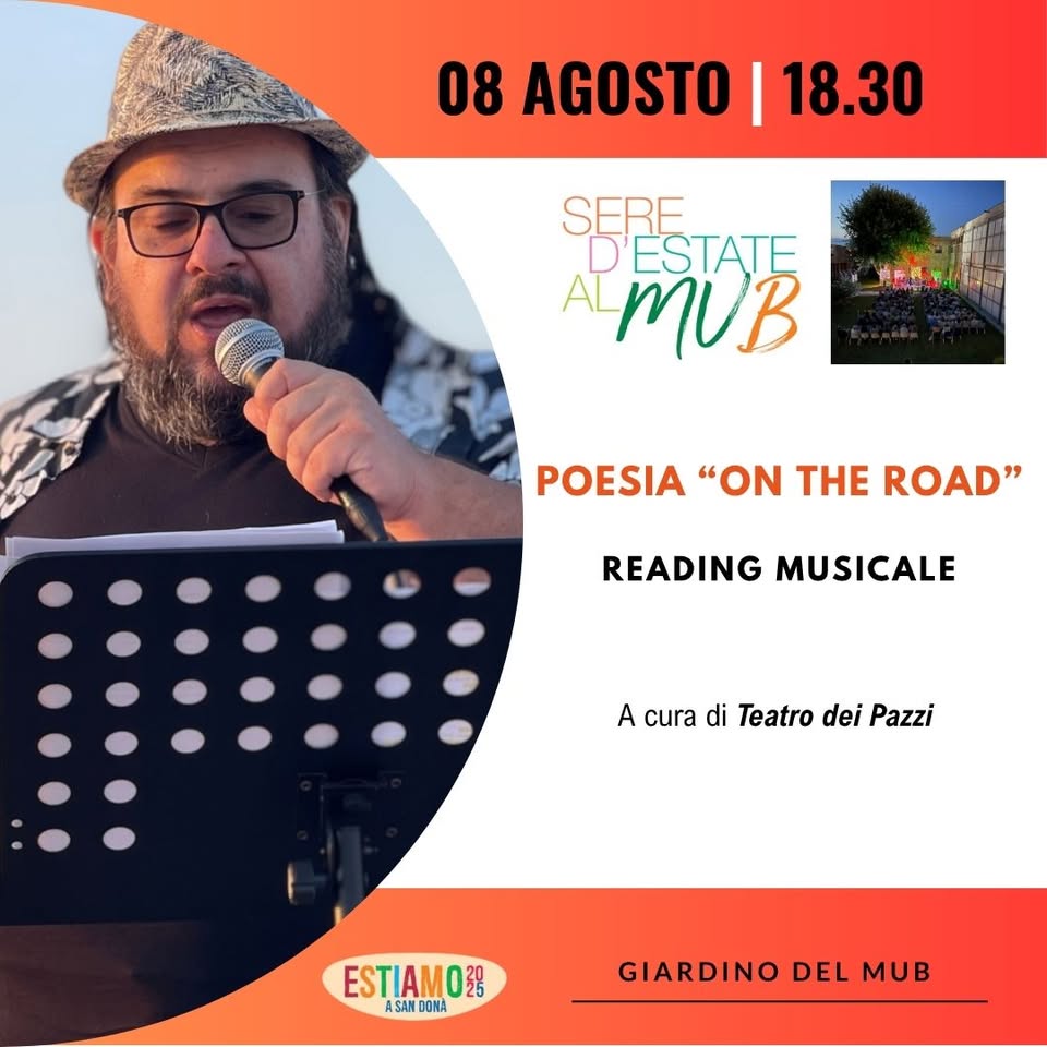 Evento Poesia ‘On the road’ Locandina Poesia ‘On the road’ - venerdì 8 agosto ore 18:30 - 20:30