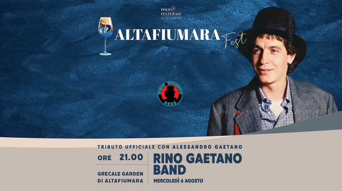 Rino Gaetano Band • Altafiumara Resort • Rc Potrebbe essere un contenuto grafico raffigurante 1 persona, tromba e testo