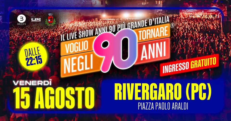 Voglio Tornare Negli Anni 90 ® • Rivergaro (PC) Potrebbe essere un'immagine raffigurante una o più persone e testo