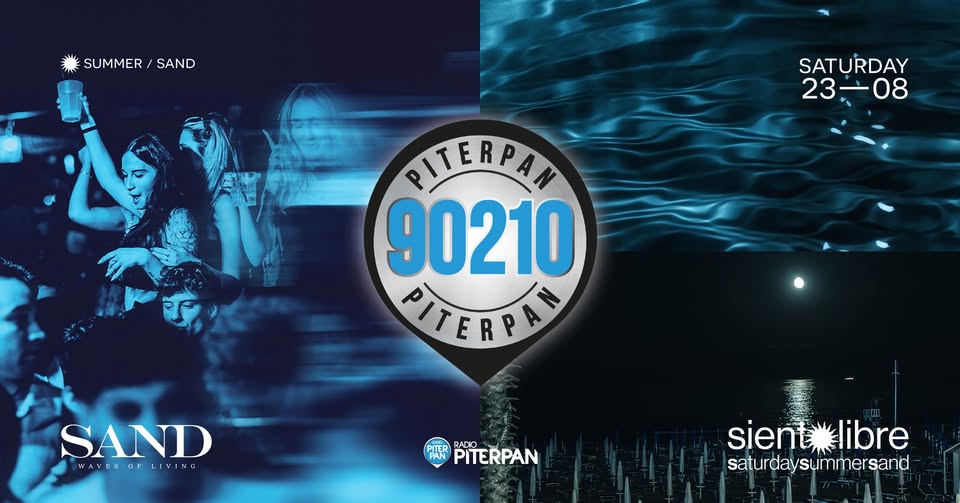 23.08 | Siento Libre Potrebbe essere un'immagine raffigurante 2 persone e il seguente testo "SUMMER SUMMER/SAND SAND SATURDAY 2308 08 23 PITERPAN 90210 PITERPAN SAND WANESOR WAVESOELIVINE LIVINE ERI RADO RADO PAN PITERPAN sient sient*libre 氷 libre saturdaysummersand saturday /summersanc"