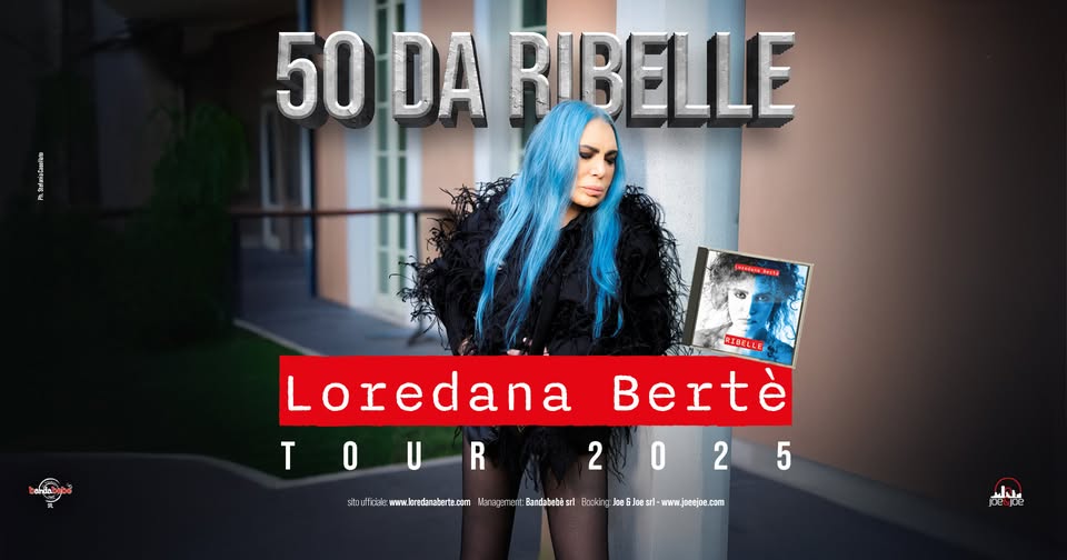 “50 DA RIBELLE” – TOUR 2025 // Cirò Marina (KR) Potrebbe essere un'immagine raffigurante 2 persone e testo