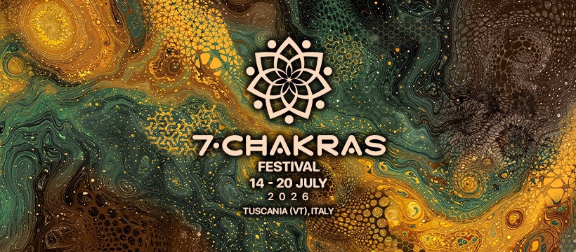 Evento 7 Chakras Festival 2026 Locandina 7 Chakras Festival 2026 - da martedì 14 luglio - lunedì 20 luglio 2026 ore 13:00 ore 14:00