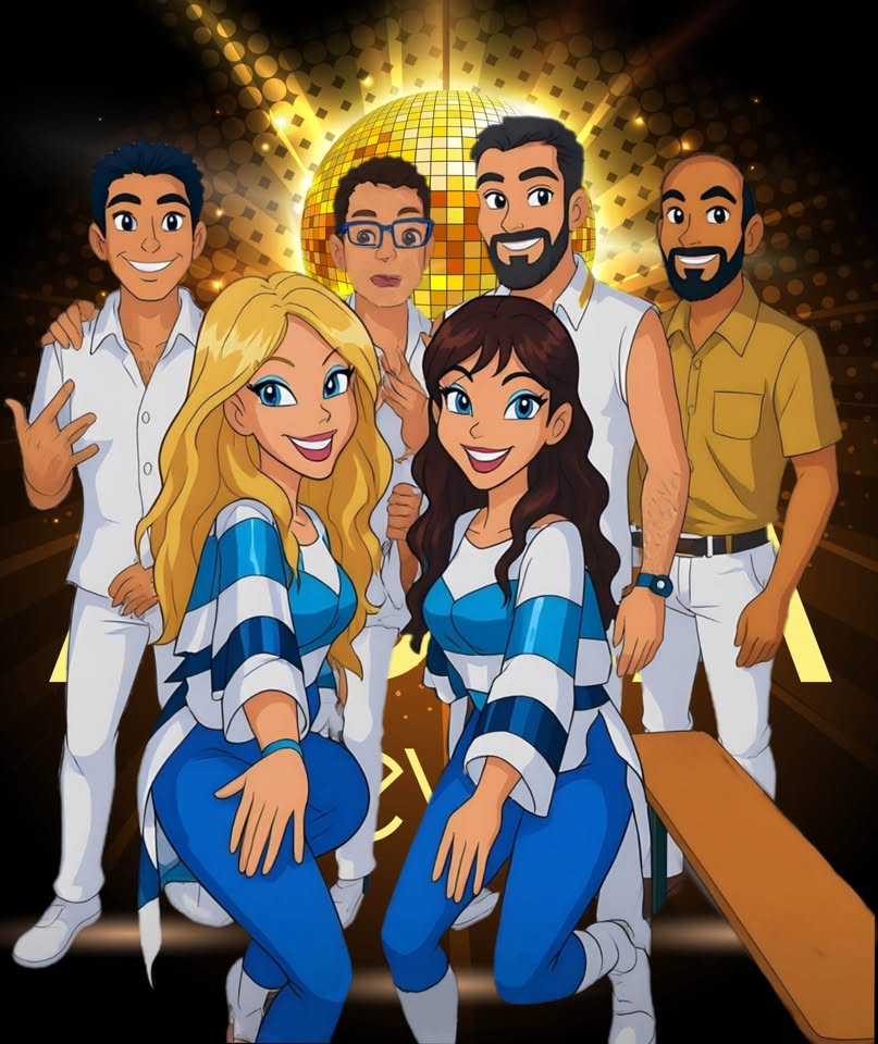 Abba Fever live @ Cornaredo Potrebbe essere un disegno raffigurante una o più persone
