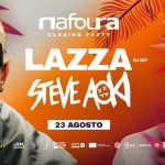 Closing Party 23.08.25 w/ STEVE AOKI + LAZZA Potrebbe essere un'immagine raffigurante 2 persone e testo