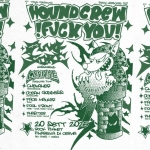 HOUND CREW NITE w SLUG GORE + CONFINE + GUESTS @ ROCK PLANET, CERVIA // 20.09.2025 Potrebbe essere un disegno raffigurante testo