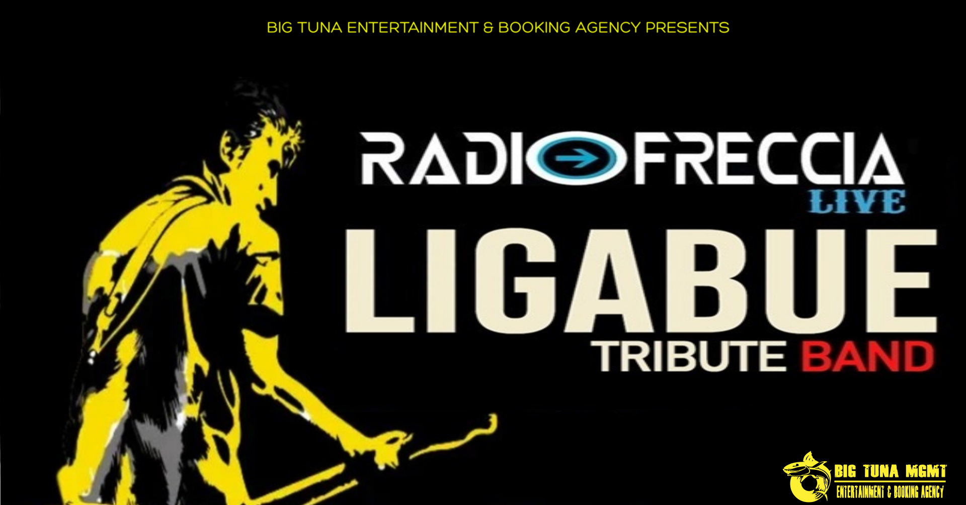 RADIOFRECCIA LIVE – LIGABUE TRIBUTE BAND live@BRASSERIE HOUBLON, Stra (VE) Potrebbe essere un'immagine raffigurante chitarra e testo