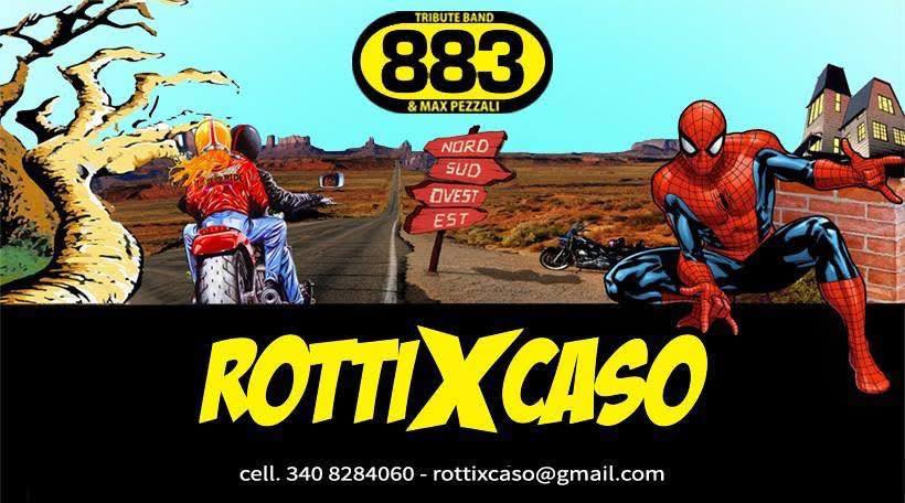 Potrebbe essere un'immagine raffigurante 1 persona, motocicletta e il seguente testo "TRIBUTE BAND 883 &MAXPEZZALI & MAX PEZZALI NORD SUD OVEST EST cell. 1.3408284060-roticaso@gmail.co 340 8284060 -rottixcaso@gmail.com"