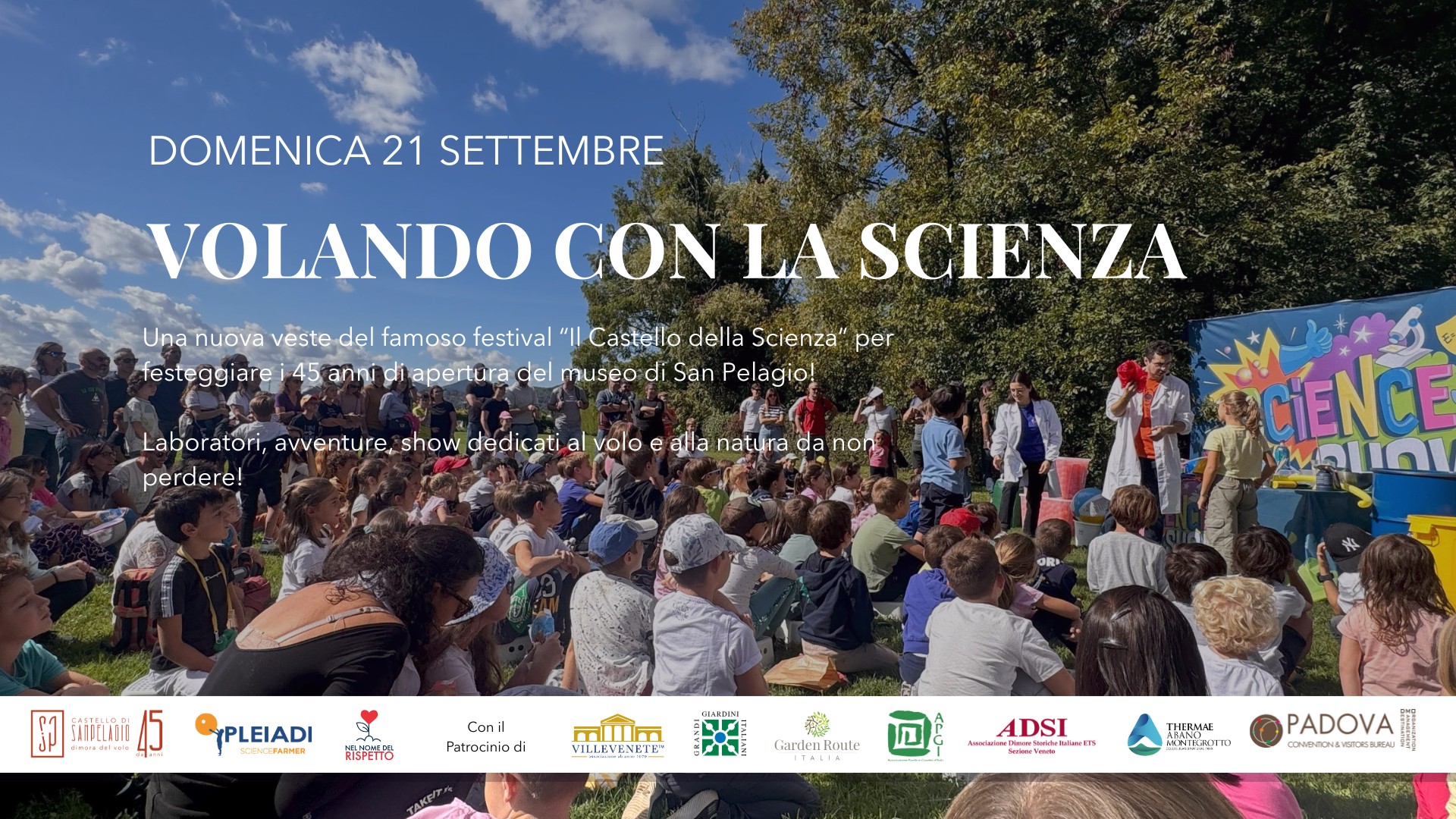 Volando con la scienza Potrebbe essere un'immagine raffigurante 1 persona e testo