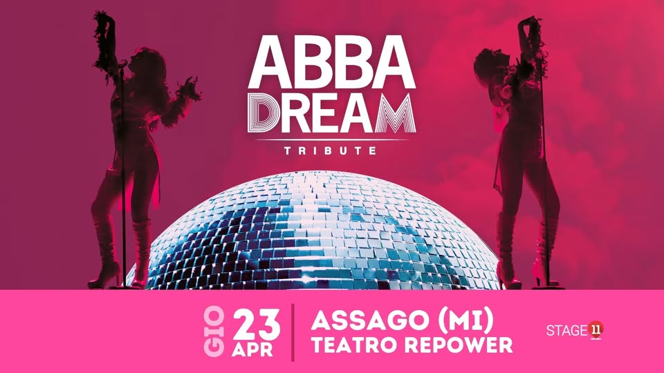 ABBAdream || ASSAGO (MI), Teatro Repower Potrebbe essere un'immagine raffigurante 2 persone, persone che ballano e il seguente testo "ABBA DREAM TRIBUTE 23 APR ASSAGO (MI) TEATROREPOWER TEATRO REPOWER STAGE1 11"