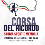 Corsa del Ricordo Trieste 2025 Potrebbe essere un'immagine raffigurante il seguente testo "CORSA DEL RICORDO STORIA SPORT E MEMORIA DOMENICA 21 SETTEMBRE- ORE 10.00 PRESSO LE FOIBA DI BASOVIZZA TRIESTE"