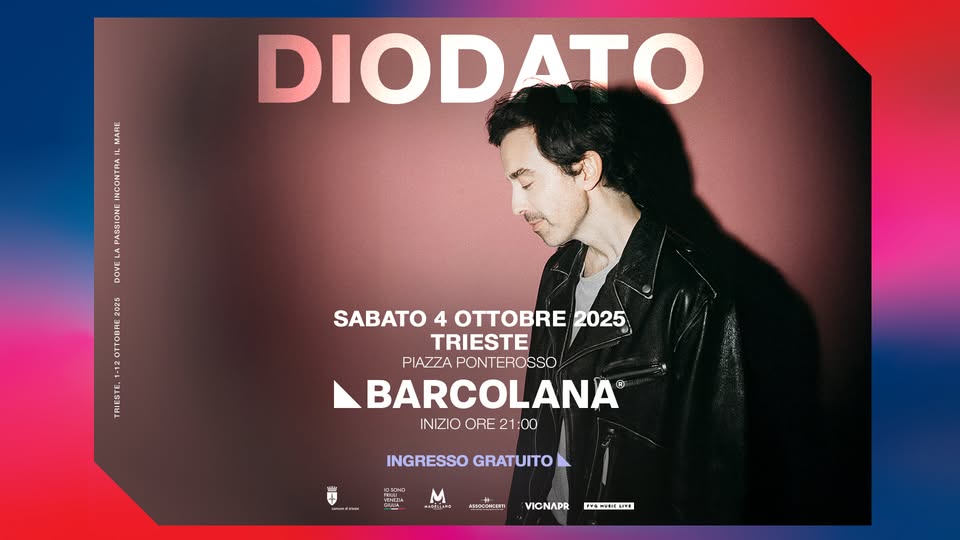 Evento Diodato Live A Trieste Concerto Speciale Di Barcolana Locandina Diodato Live A Trieste Concerto Speciale Di Barcolana - sabato 4 ottobre ore 21:00 - 23:00
