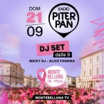 Dj set Piterpan @ Montebelluna in rosa | Montebelluna TV Potrebbe essere un contenuto di pop art raffigurante il seguente testo "DOM 21 09 RADIO PITER PAN DJSET SET DJ dalle 9 ALICE FASSINA MICKY DJ MONTE BELLUNA in rosa ossiaae MONTEBELLUNA TV"