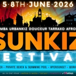 ☀️ SUNKIZ FESTIVAL 2026 – 3rd Edition ☀️ Potrebbe essere un'immagine raffigurante il seguente testo "5.8TH 5 JUNE.202 2026 KIZOMBA URBANKIZ DOUCEUR TARRAXO AFROBEAT SUNKIZ FESTIVA A SOCIAL ROOM BY THE SEA PRIVATE BEACH & SWIMMING POOL• APERISUNSET ・ WORKSHOPS ALL IN IN ONE VENUE MARINA MASSA | TUSCANY POWERED NIGHT PARTIES eMotion"