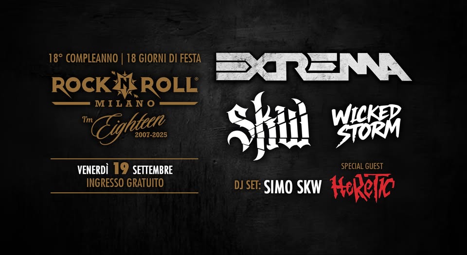 Evento Extrema SKW Wicked Storm Dj Set SimoSKW Special Guest “Heretic” Locandina Extrema SKW Wicked Storm Dj Set SimoSKW Special Guest “Heretic” - venerdì 19 settembre ore 19:30 - 21:30