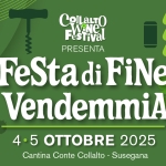 Festa di fine Vendemmia 2025 – Cantina Conte Collalto – Susegana (TV) Potrebbe essere un'immagine raffigurante il seguente testo "CollaLTO cи4 FesTival PRESENTA FeSta FeStadiFiN di FiNe VendemmiA 4•5 2025 Cantina Conte Collalto- Susegana"