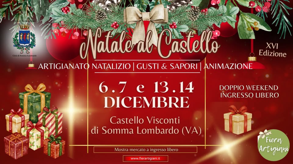 Evento Natale al Castello Visconti – XVI° Edizione Locandina Natale al Castello Visconti – XVI° Edizione - da sabato 6 dicembre - domenica 14 dicembre 2025 ore 14:00 ore 18:00