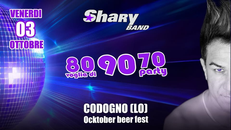 Evento Sharyband Al “Ocktober Beer Festival Locandina Sharyband Al “Ocktober Beer Festival - venerdì 3 ottobre ore 23:45 - 01:45