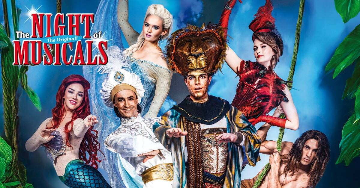 Potrebbe essere un'immagine raffigurante 6 persone e il seguente testo "The NIGHT of MUSICALS The Original! อยบ"