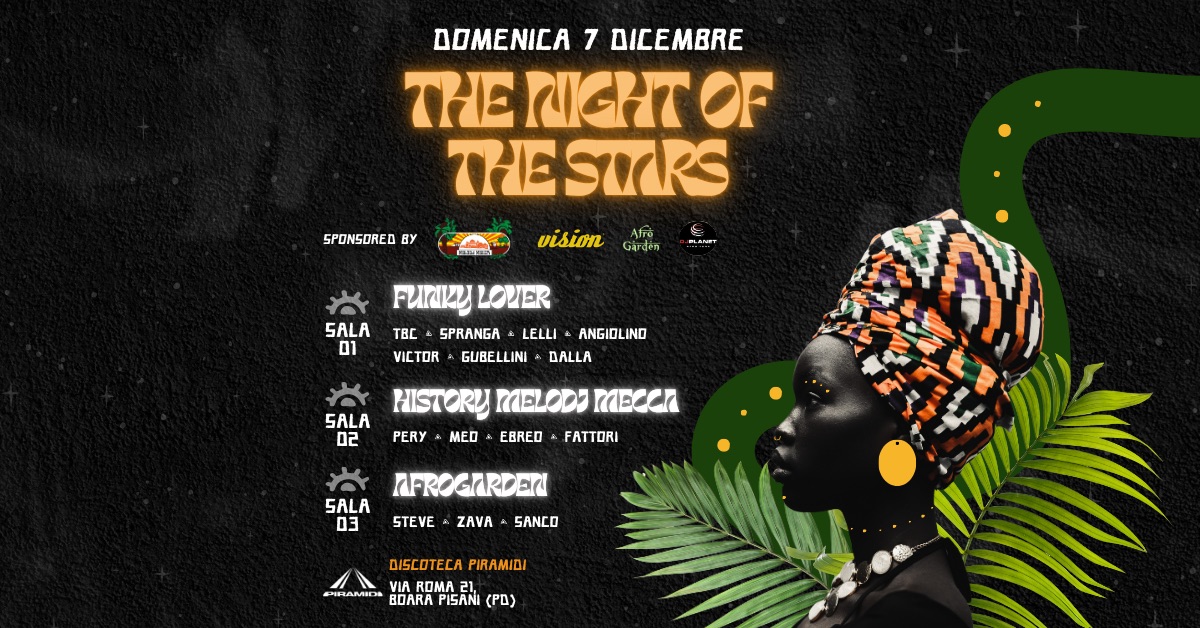 Evento The Night of the Stars Locandina The Night of the Stars - domenica 7 dicembre ore 22:00 - 05:00