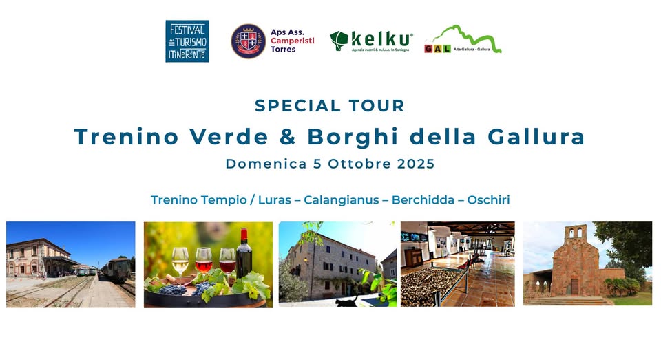 Evento Trenino Verde & Borghi della Gallura Locandina Trenino Verde & Borghi della Gallura - domenica 5 ottobre ore 09:00 - 18:30