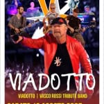 Viadotto@Virnabeach56 Potrebbe essere un'immagine raffigurante 4 persone e il seguente testo "MADOTTO VIADOTTO I VASCO ROSSI TRIBUTE BAND SABATO 16 AGOSTO 2025 VIRNA BEACH 56- LIDO DI SPINA f 私山七.."