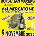 2° Mercatone del vino e dell’olio 2° Mercatone del vino e dell’olio a Cerveteri (RM) il 9 novembre 2025
