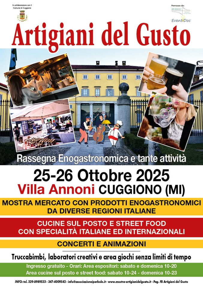 Evento Artigiani del Gusto Locandina Artigiani del Gusto - da sabato 25 ottobre - domenica 26 ottobre 2025 ore 10:00 ore 23:00