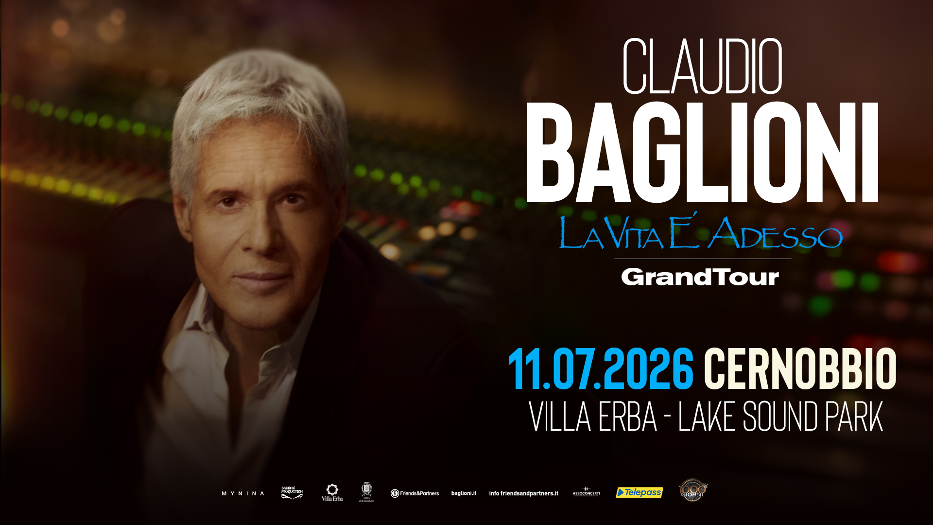 Evento Claudio Baglioni – La Vita E Adesso – Grand Tour – Lake Sound Park Locandina Claudio Baglioni – La Vita E Adesso – Grand Tour – Lake Sound Park - sabato 11 luglio ore 20:00 - 22:00